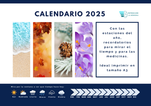 Calendario 2025 para personas mayores, tamaño A3 imprimible